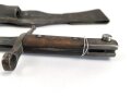 Italien, Seitengewehr Modell Carcano 1891 mit Koppelschuh, Lederscheide, mit geschwärzten Stahlbeschlägen,