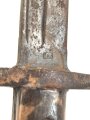 Italien, Seitengewehr Modell 1891/97 Carcano für Truppi Speziali für Gewehr Moschetto TS, Hersteller MA, Lederschride mit Messingbeschlägen, ungereinigt