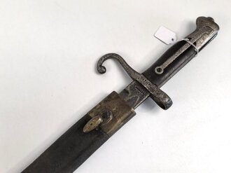 Italien, Seitengewehr Modell Vetterli 1870, Lederscheide...