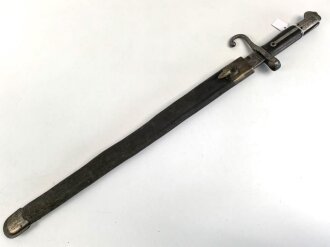 Italien, Seitengewehr Modell Vetterli 1870, Lederscheide...