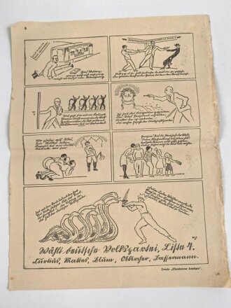 Flugblatt "Wählt deutsche Volks..., Liste...