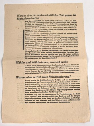Flugblatt "Volk habacht!"Reichstagswahl,...