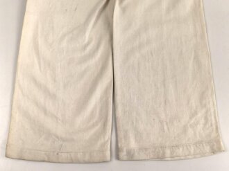 Kriegsmarine, weisse Klapphose für Mannschaften. Getragenes Stück, angeschmutzt