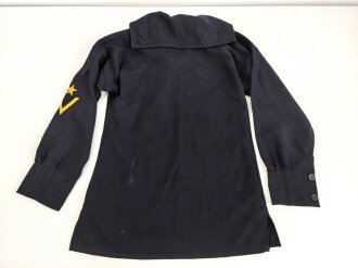 Kriegsmarine, blaues Hemd für einen Matrosengefreiten. Guter Zustand, mit Hersteller und Reichsbetriebsnummer, der Brustadler original vernäht