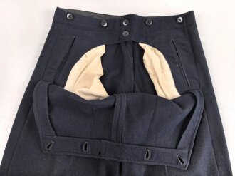 Kriegsmarine,  blaue Klapphose für Mannschaften. Eigentumstück in sehr gutem Zustand