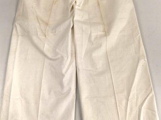 Kriegsmarine,  weisse Hose für einen Offizier. Eigentumstück, angeschmutzt, sonst gut
