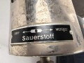 Sauerstoff Behandlungsgerät  mit 6 Masken , Auergesellschaft 1938. Transportkasten alt überlackiert und markiert " L.A.B.4"