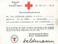Personalausweis Rotes Kreuz/Oberkommando des Heeres "Trageberechtigung Rot Kreuz Armbinde", datiert 1941, Stoff