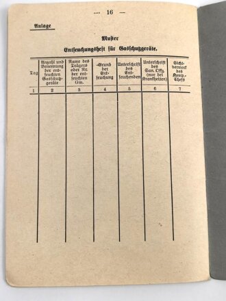 H.Dv. 395/5 "Gasabwehrdienst aller Waffen, Heft 5 Entfeuchen des Gaschutzgerätes  vom 1.8.41" 16 Seiten