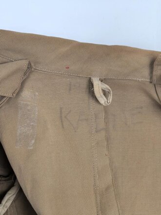 Großbritannien, Feldbluse für einen Offizier in Tropenausführung. Höchstwahrscheinlich aus der Zeit des 2. Weltkrieg. Getragenes Stück in gutem Gesamtzustand