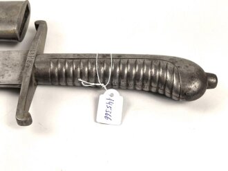 Württemberg, Faschinenmesser Modell 1829 , typisches Stahlgefäß, verschiedene Truppenstempel, ohne Herstellermarke, Lederscheide  fest, ungereinigt