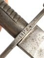 Württemberg, Faschinenmesser Modell 1829 , typisches Stahlgefäß, verschiedene Truppenstempel, ohne Herstellermarke, Lederscheide  fest, ungereinigt