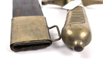 Preußen, Faschinenmesser für Füsiliere  Modell 1787 neuer Art, Eigentumstück ohne Stempelmarken, Klingenlänge 47 cm, Griffstück ohne Nieten mit 18 Rippen,