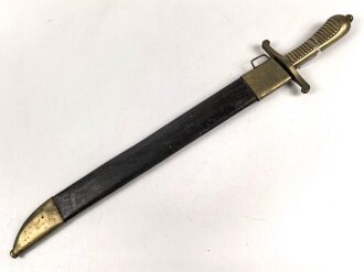 Preußen, Faschinenmesser für Füsiliere  Modell 1787 neuer Art, Eigentumstück ohne Stempelmarken, Klingenlänge 47 cm, Griffstück ohne Nieten mit 18 Rippen,