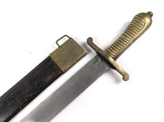 Preußen, Faschinenmesser für Füsiliere  Modell 1787 neuer Art, Eigentumstück ohne Stempelmarken, Klingenlänge 47 cm, Griffstück ohne Nieten mit 18 Rippen,