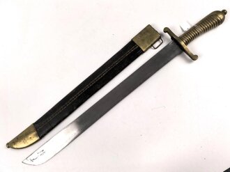 Preußen, Faschinenmesser für Füsiliere  Modell 1787 neuer Art, Eigentumstück ohne Stempelmarken, Klingenlänge 47 cm, Griffstück ohne Nieten mit 18 Rippen,