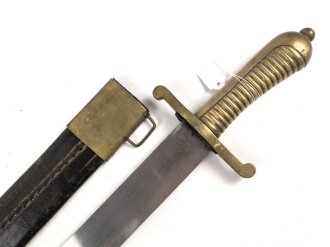 Preußen, Faschinenmesser für Füsiliere  Modell 1787 neuer Art, Eigentumstück ohne Stempelmarken, Klingenlänge 47 cm, Griffstück ohne Nieten mit 18 Rippen,