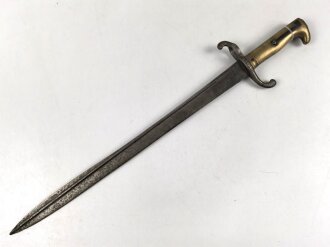 Preußen, Seitengewehr für Füsiliere  Modell 1860, ohne Scheide, Truppenstempel, Abnahmestempel auf Parierstange W 68, Solinger Herstellermarke, Klingenlänge 50,3 cm, Klinge korrodiert, ungereinigt