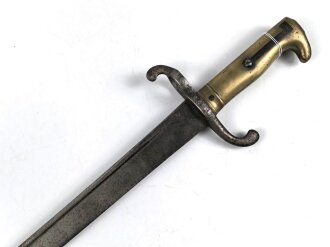 Preußen, Seitengewehr für Füsiliere  Modell 1860, ohne Scheide, Truppenstempel, Abnahmestempel auf Parierstange W 68, Solinger Herstellermarke, Klingenlänge 50,3 cm, Klinge korrodiert, ungereinigt