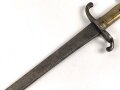 Preußen, Seitengewehr für Füsiliere  Modell 1860, ohne Scheide, Truppenstempel, Abnahmestempel auf Parierstange W 68, Solinger Herstellermarke, Klingenlänge 50,3 cm, Klinge korrodiert, ungereinigt