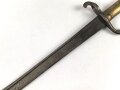Preußen, Seitengewehr für Füsiliere  Modell 1860, ohne Scheide, Truppenstempel, Abnahmestempel auf Parierstange W 68, Solinger Herstellermarke, Klingenlänge 50,3 cm, Klinge korrodiert, ungereinigt
