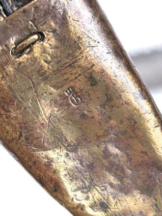 Kaiserreich, Pionierfaschinenmesser mit Säge Modell 1871 aus Modell 1860 gefertigt, Laufring ausgebuchst auf ca 17,3 mm, Suhler Hersteller