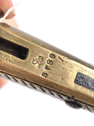 Kaiserreich, Pionierfaschinenmesser mit Säge Modell 1871 aus Modell 1860 gefertigt, Laufring ausgebuchst auf ca 17,3 mm, Suhler Hersteller