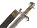 Kaiserreich, Pionierfaschinenmesser mit Säge Modell 1871 aus Modell 1860 gefertigt, Laufring ausgebuchst auf ca 17,3 mm, Suhler Hersteller