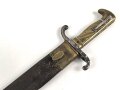 Kaiserreich, Pionierfaschinenmesser mit Säge Modell 1871 aus Modell 1860 gefertigt, Laufring ausgebuchst auf ca 17,3 mm, Suhler Hersteller
