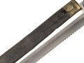 Kaiserreich, Pionierfaschinenmesser mit Säge Modell 1871 aus Modell 1860 gefertigt, Laufring ausgebuchst auf ca 17,3 mm, Suhler Hersteller