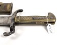 Kaiserreich, Pionierfaschinenmesser mit Säge Modell 1871 aus Modell 1860 gefertigt, Laufring ausgebuchst auf ca 17,3 mm, Suhler Hersteller