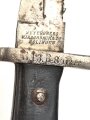Bayern, Seitengewehr Modell 71/84 mit Säge  Hersteller Weyersberg Kirschbaum Solingen, bayrischer Truppenstempel auf Parierstange, Abnahme W 88 und L mit Krone 91 , O mit Krone, Scheidennaht offen , Leder weich