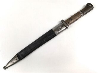 Preussen,  Seitengewehr Modell 71/84   Hersteller Haenel Suhl, verschiedene  Truppenstempel , Abnahme W 88, Reinigungsloch