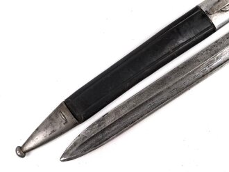 Preussen,  Seitengewehr Modell 71/84   Hersteller Haenel Suhl, verschiedene  Truppenstempel , Abnahme W 88, Reinigungsloch