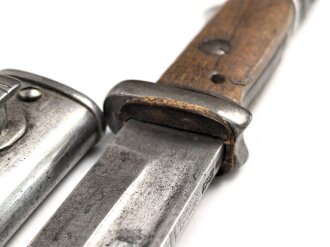 Preussen,  Seitengewehr Modell 71/84   Hersteller Haenel Suhl, verschiedene  Truppenstempel , Abnahme W 88, Reinigungsloch