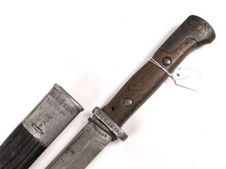 Preussen,  Seitengewehr Modell 71/84   Hersteller Haenel Suhl, verschiedene  Truppenstempel , Abnahme W 88, Reinigungsloch