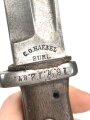 Preussen,  Seitengewehr Modell 71/84   Hersteller Haenel Suhl, verschiedene  Truppenstempel , Abnahme W 88, Reinigungsloch