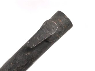 1.Weltkrieg Ersatzseitengewehr aus  russischem Mosin Nagant Bajonett mit deutscher Orgelpfeifenscheide , gereinigt, starke Rostschäden, Verriegelungsring dreht sich