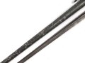 1.Weltkrieg Ersatzseitengewehr aus  russischem Mosin Nagant Bajonett mit deutscher Orgelpfeifenscheide , gereinigt, starke Rostschäden, Verriegelungsring dreht sich