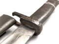 1.Weltkrieg,  Ersatzseitengewehr EB 12  mit Stahlgriff , Reinigungsloch,  mit ausgeprägter Laufkralle 17,5mm  und Klinge mit Hohlkehle, Klingenlänge 31cm, Originallack