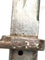1.Weltkrieg,  Ersatzseitengewehr EB 12  mit Stahlgriff , Reinigungsloch,  mit ausgeprägter Laufkralle 17,5mm  und Klinge mit Hohlkehle, Klingenlänge 31cm, Originallack