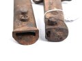 Italien, Seitengewehr Modell Carcano 1891/38 , Stahlscheide , Drücker fest, ungereinigt, 