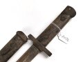 Italien, Seitengewehr Modell Carcano 1891/38 , Stahlscheide , Drücker fest, ungereinigt, 