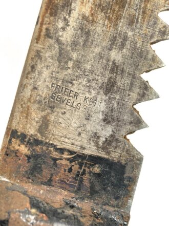 1.Weltkrieg, Faschinenmesser/Grabenmesser mit wuchtiger Klinge und Sägezahnung, Hersteller Friedrich Kottenhoff Waffenfabrik Gewelsberg in Westfalen, Laut Angaben des Vorbesitzers Württemberg, dies aber für mich nicht zu belegen