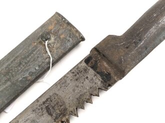 1.Weltkrieg, Faschinenmesser/Grabenmesser mit wuchtiger Klinge und Sägezahnung, Hersteller Friedrich Kottenhoff Waffenfabrik Gewelsberg in Westfalen, Laut Angaben des Vorbesitzers Württemberg, dies aber für mich nicht zu belegen