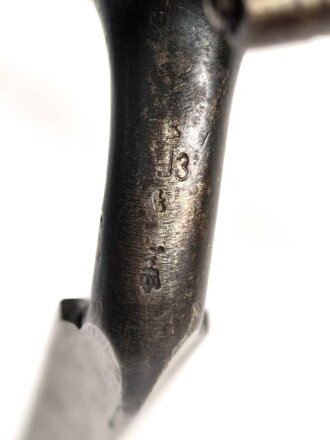 Preussen, Kaiserreich, Dillenbajonett Modell 1862  für Zündnadel Infanteriegewehr Dreyse Sömmerda 1862, Abnahmestempel, Waffennummer, Gesamtlänge 58 cm , Tüllen- Innendurchmesser 21mm, Tüllenlänge 71 mm,