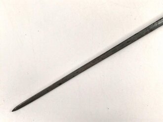 Preussen, Kaiserreich, Dillenbajonett Modell 1862  für Zündnadel Infanteriegewehr Dreyse Sömmerda 1862, Abnahmestempel, Waffennummer, Gesamtlänge 58 cm , Tüllen- Innendurchmesser 21mm, Tüllenlänge 71 mm,