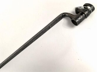 Preussen, Kaiserreich, Dillenbajonett Modell 1862  für Zündnadel Infanteriegewehr Dreyse Sömmerda 1862,  Waffennummer, Gesamtlänge 58 cm , Tüllen- Innendurchmesser 21mm, Tüllenlänge 71 mm, Korrossionsspuren