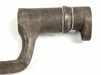 Preussen, Kaiserreich, Dillenbajonett Modell 1862  für Zündnadel Infanteriegewehr Dreyse Sömmerda 1862,  Waffennummer, Abnahmestempel, Gesamtlänge 58 cm , Tüllen- Innendurchmesser 21mm, Tüllenlänge 71 mm, Sperring fehlt