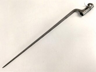 Preussen, Kaiserreich, Dillenbajonett Modell 1862  für Zündnadel Infanteriegewehr Dreyse Sömmerda 1862,   Gesamtlänge 58 cm , Tüllen- Innendurchmesser 21mm, Tüllenlänge 71 mm, Sperring fehlt, gereinigt